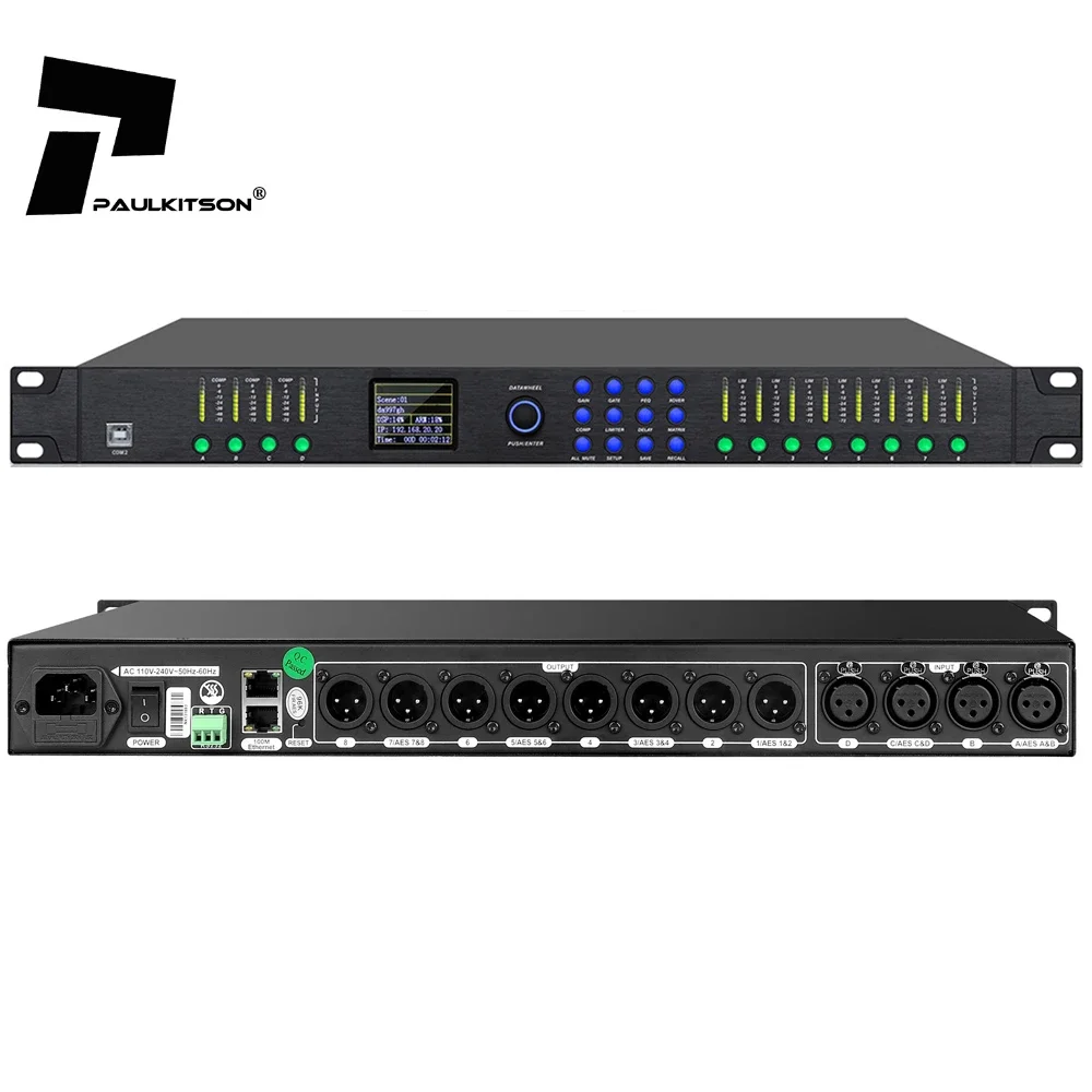 DPA0408RTS Sound Audio Processor Multi Effect Dsp Audio Processor With FIR Professional Grade Digital Audio Processor