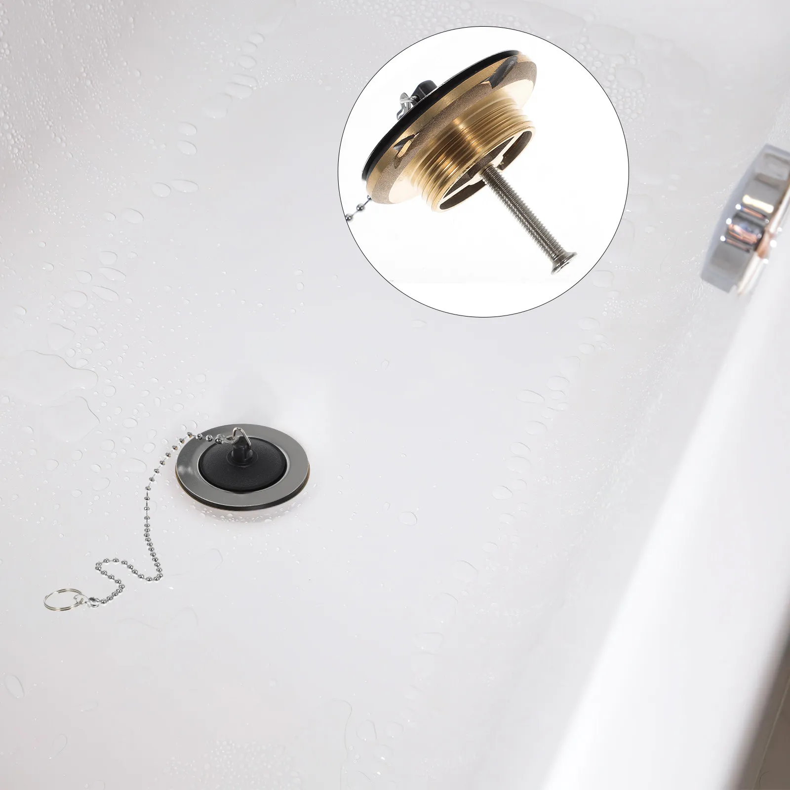

Sink Drain Copper High Grade Material Bathroom Vanity Bathtub Drain Plug Leak Proof Corrosion Resistant Stopper