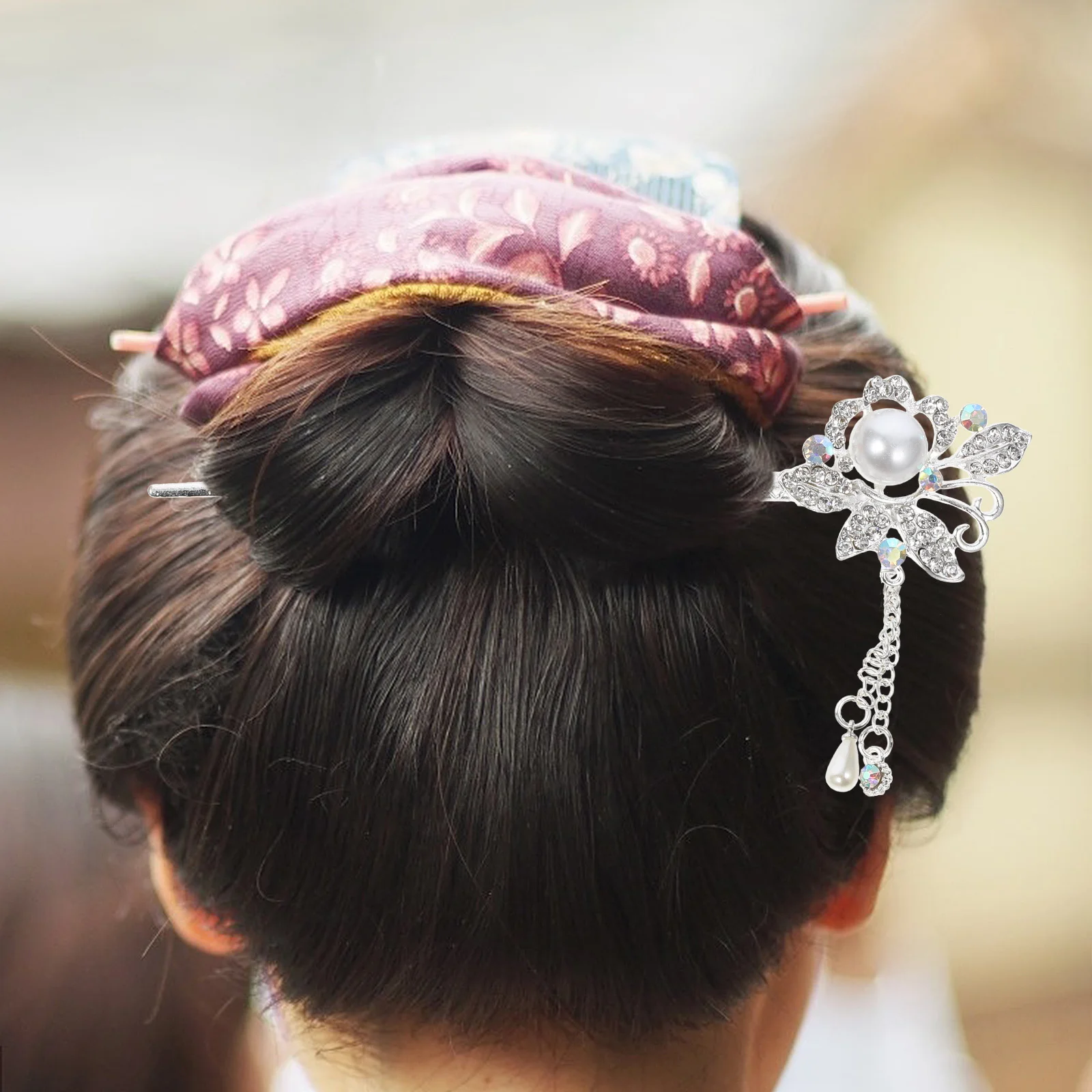 

4pcs Tassel Flower Stick Vintage Hairpin Accessory Chinese Style Headdress Retro Decor Daily Wear Prop Tassel Hair