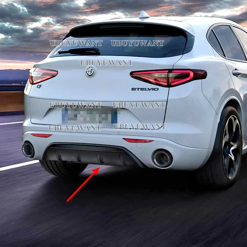 For Alfa Romeo Stelvio 2017 2018 2019 Rear Lip Diffuser High Quality Carbon Fiber / FRP Spoiler Car Bumper Apron Guard