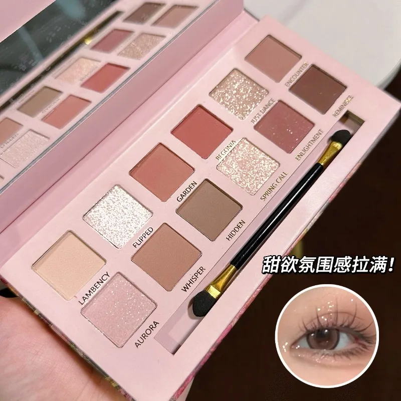 Paleta Cieni do Powiek Flower Know 12 Kolorów Begonia Olejny Obraz Puder Cienie do Powiek Matowe Perłowe Delikatne Błyszczące Kosmetyki do Oczu