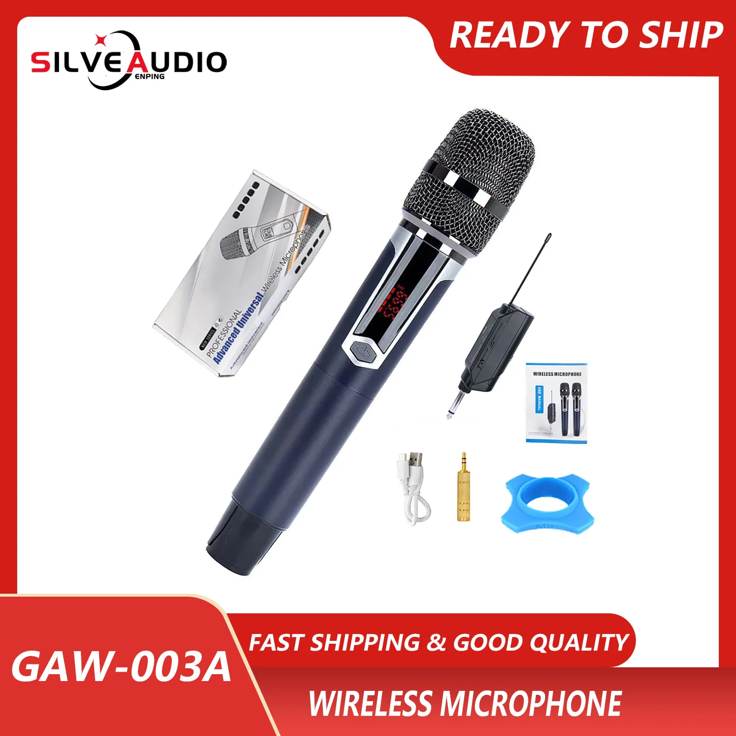 

GAW-003A универсальный ручной микрофон, беспроводной микрофон, разные цвета на выбор, с перезаряжаемым приемником