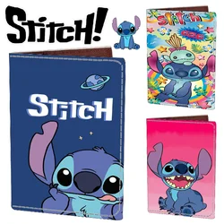 Disney Stitch Passport Storage Bag Fashion PU Leather Travel Passport Holder Wallet Portable Document Passport Protective Clip