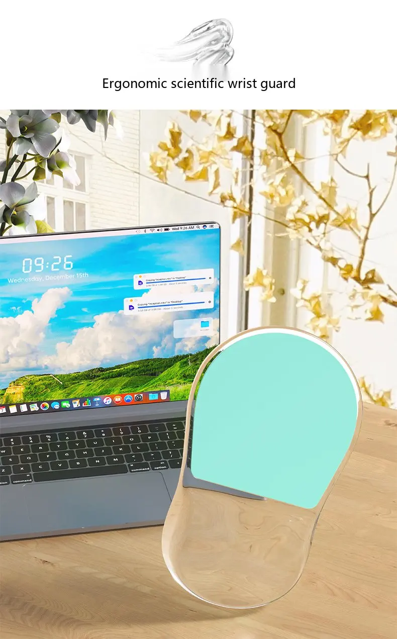 Transparente Silikon-Handgelenkauflage Mauspad Kristall Ergonomische Schreibtischunterlage für Büro und Gaming 12 Farboptionen – Detail 12