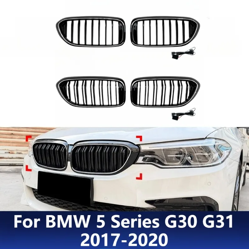 

For BMW 5 Series G30 G31 2017-2020 LED Light Up Front Kidney Grille Illuminated Grille Replacement Exterior Upgrade Accessories