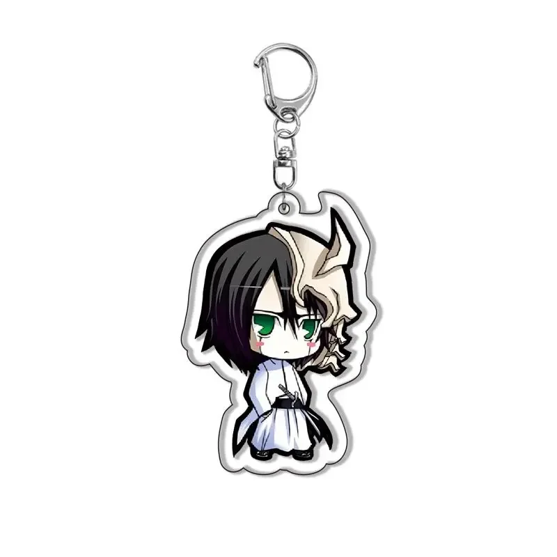 Anime Bleach Acrylic Keychain Fashionable Kurosaki Ichigo Ishida Uryuu Kuchiki Handcuff Cartoon Figurines Keychain Bag Charming