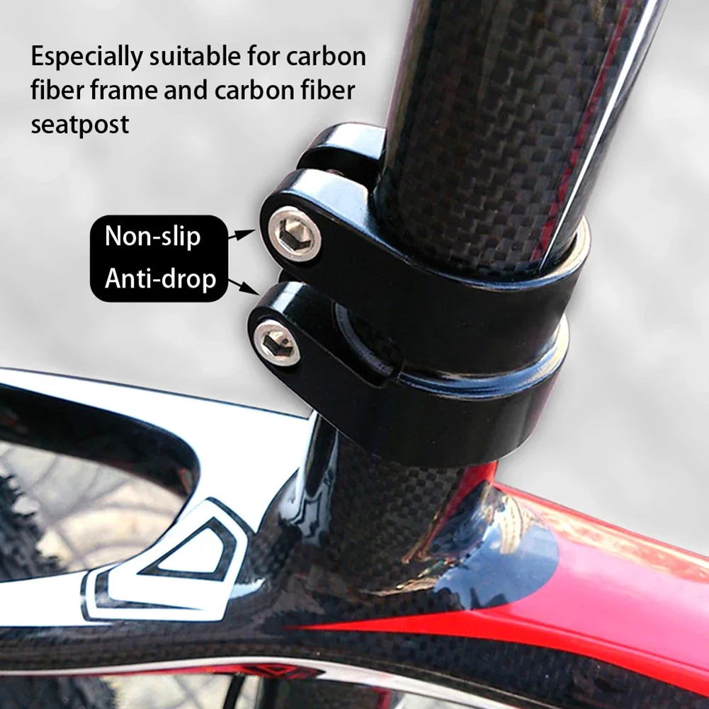 1pc Bicycle Seatpost Clamp Double Bolt Design Carbon Fiber Frame Seatpost 31.6mm/ 34.9mm Bike Cycling Tool