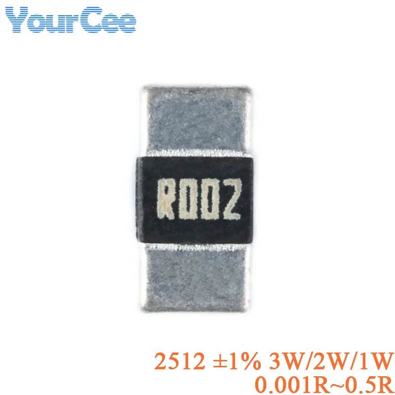 50 SZT. Rezystor SMD 2512 ze stopu metali, tolerancja ±1%, moc 3W 2W 1W, wartości 0.001 0.002 0.003 0.004 0.005 0.006 0.007 0.008 0.01 0.012 0.015 0.02R Ohm