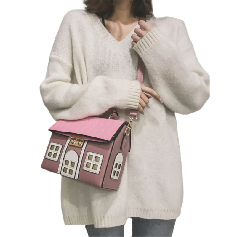 Women Handbag House Shaped Shoulder Bag Fashion Crossbody Bag Shopping Bag