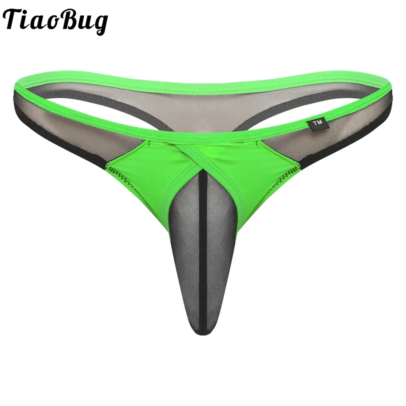 

Men's Lingerie Patchwork T-back Thong Sheer Mesh Sheath Underpants Briefs G-string Jockstrap Gays Sissy Bikini Swim Nightwear