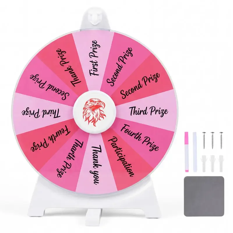 

14 Slots Spin Wheel with Blackboard Marker-Pink