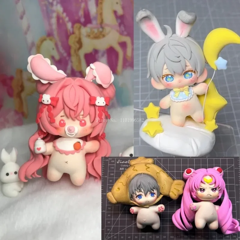 Super Light Clay Q Version Cartoon Doll Cute Body Silicone Mold DIY Polymer Clay Animation Character Body Contour Making Tools