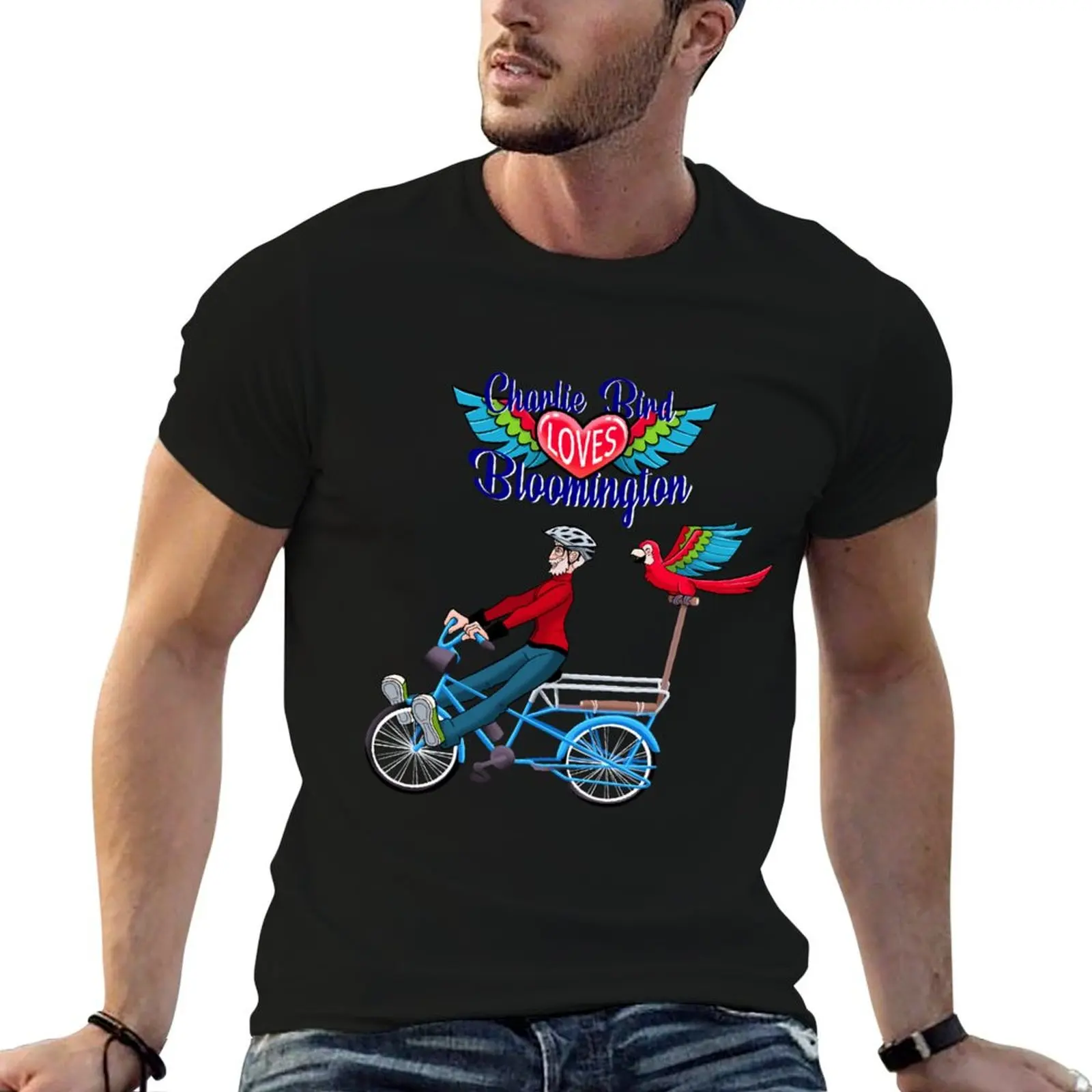 

Charlie Bird Loves Bloomington T-Shirt anime t shirts for man anime tshirt cotton t shirts man 100% T-Shirt