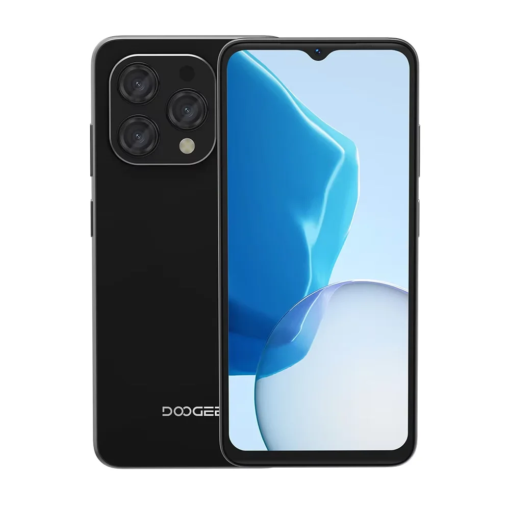 هاتف ذكي DOOGEE N55 PRO 5G بشاشة 6.56 بوصة وتردد 90 هرتز وذاكرة وصول عشوائي 4 جيجابايت وذاكرة داخلية 128 جيجابايت وكاميرا ثلاثية UNISOC T606 ونظام تشغيل Android 14