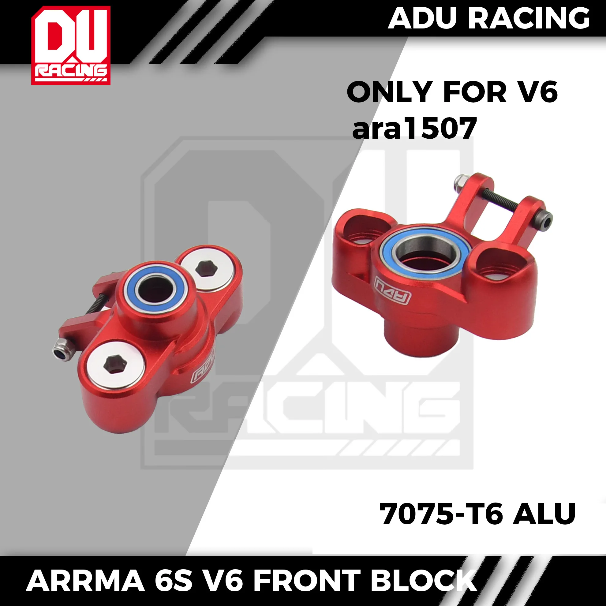 ADU Racing STEERING BLOCK FRONT CNC 7075 T6 ALUMINUM FOR ARRMA 6S V6 OUTCAST KRTON TALION view 3
