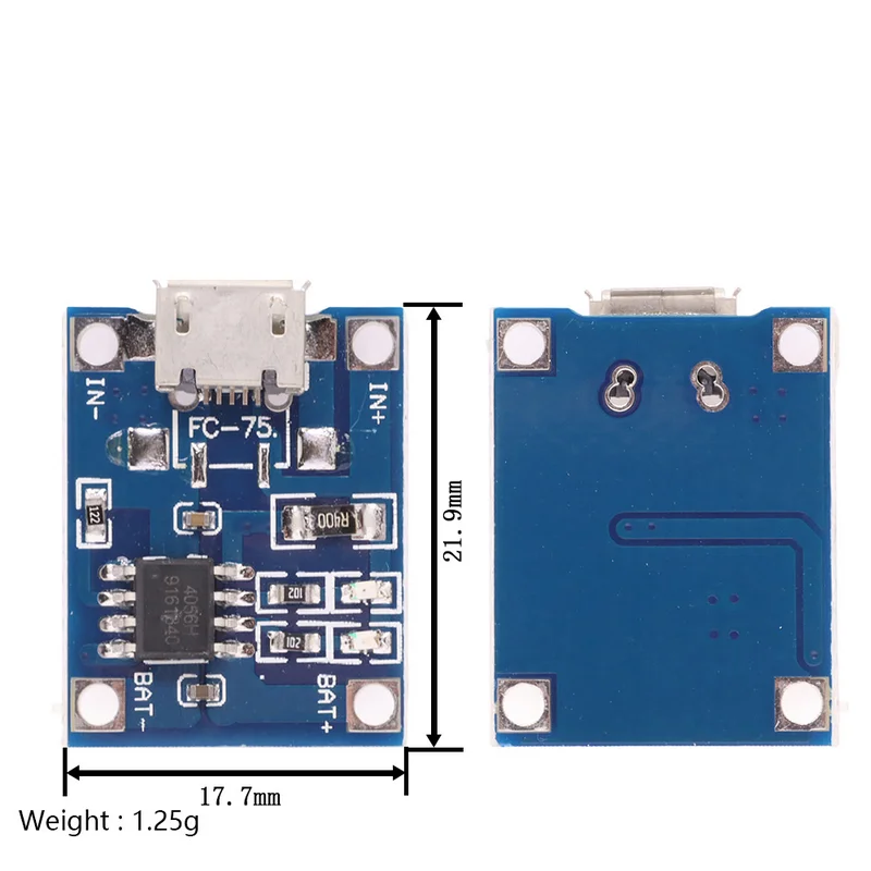 5V 1A Micro/Type-c/Mini 18650 TP4056 Lithium Battery Charger Module Charging Board With Protection Dual Functions Li-ion
