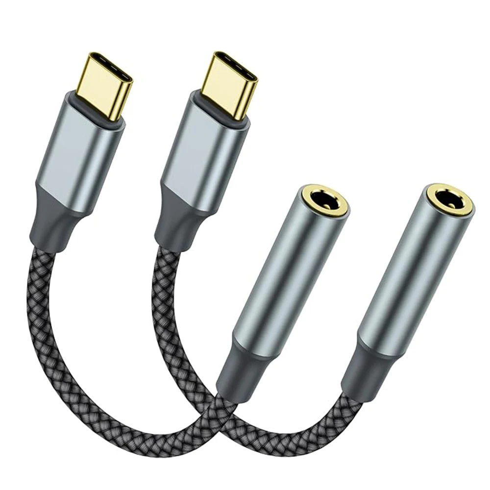 USB C to 3.5mm Headphone Jack Adapter(2 Pack),USB-C to Aux Audio Dongle Cable for iPhone 17 Pro Max/17 Pro,Galaxy Ultra,Pixel
