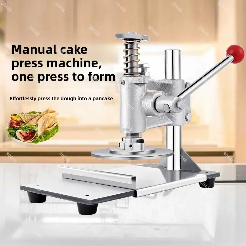 Manual Dough Press Machine Commercial Pizza, Flatbread, and Roujiamo Round Hand-Press Type