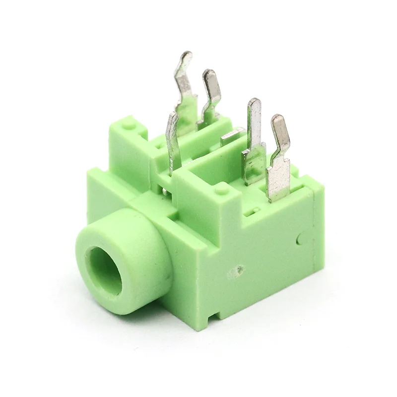 Headphone Socket PJ-317 5Pin Green 3.5mm Stereo Female Socket 3.5 Audio Jack Connector PCB