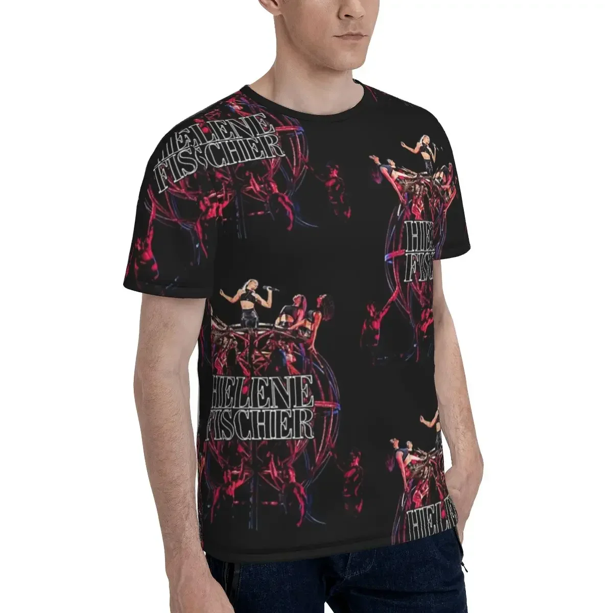 Helene Fischer T-Shirt for Men polyester T Shirts Men's Tees Short O-Neck Summer Clothes Tops