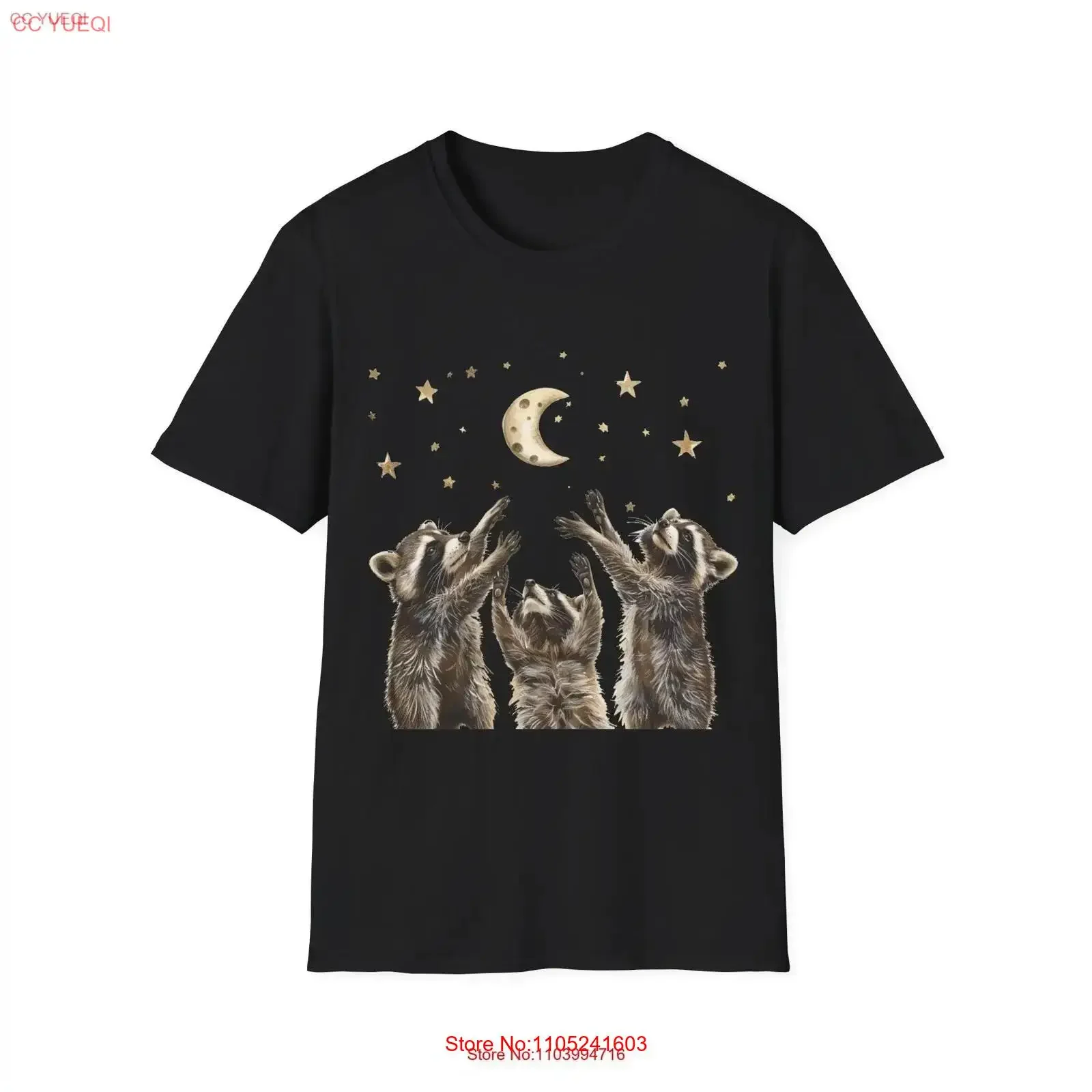 Three Raccoons Vintage T Shirt Retro Raccoon Moon Lovers Funny Raccon s Softstyle vintage Washed Stretched Stylish Casual