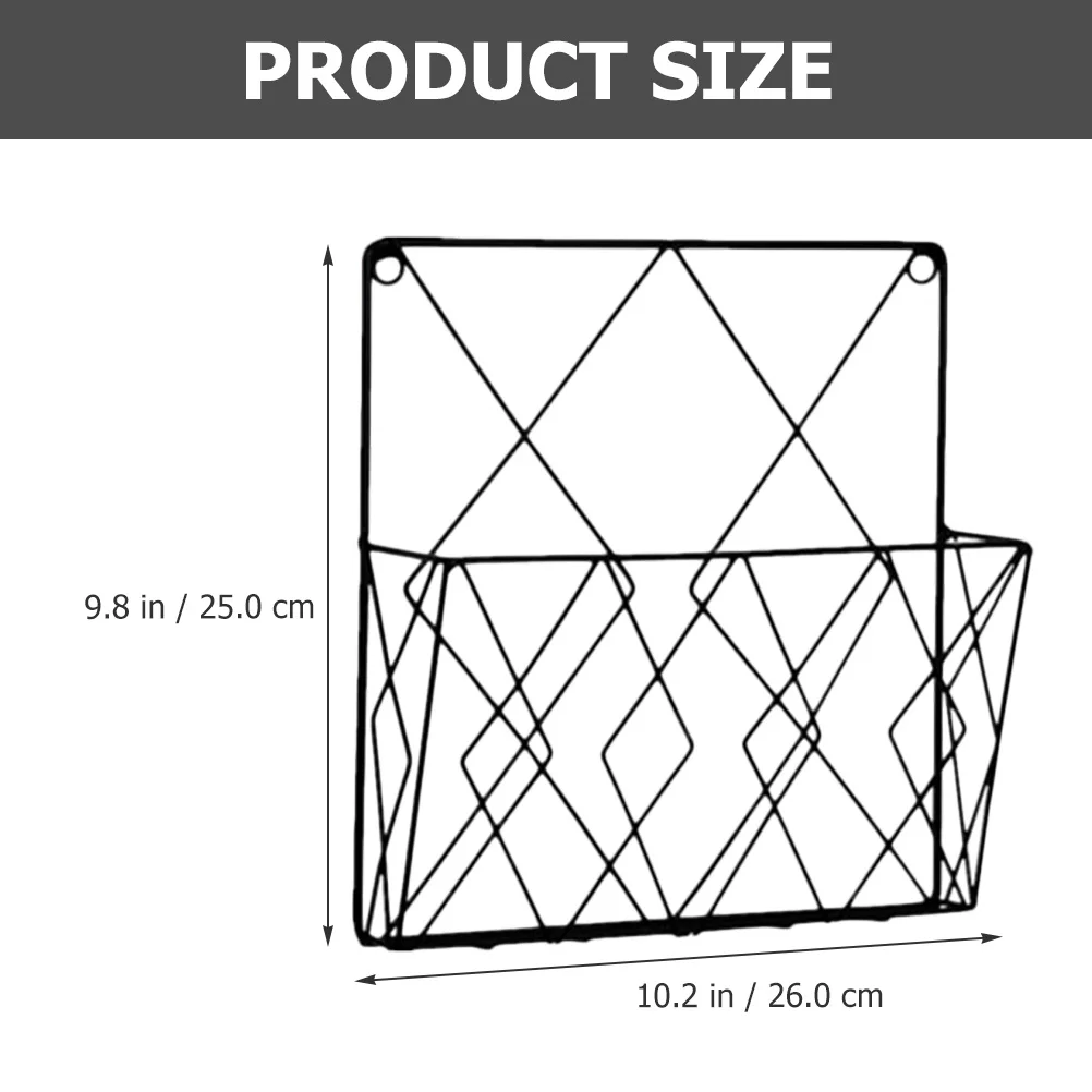 2Pcs Wall File Organizer Metal Rack Space Saving Hanging Document Holder File Storage for Home Office Magazine Rack Wall Mounted