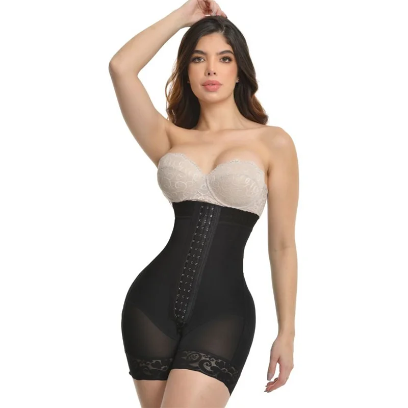 Hook-eyes Compression Bodysuit Waist Trainer Slimming Corset Hourglass Body Shaper Fajas Colombianas Tummy Control Underwear