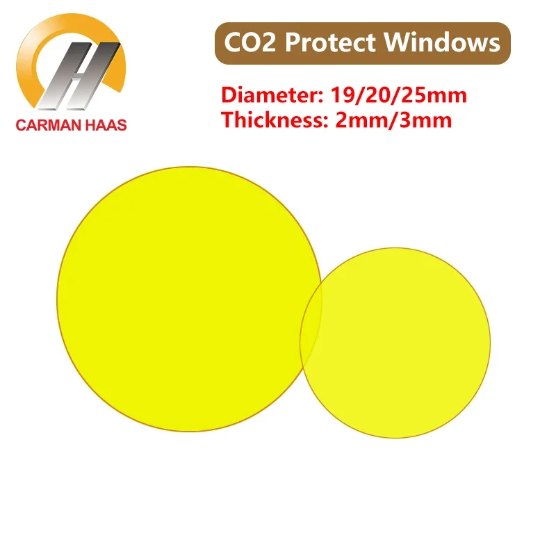 Carmanhaas CO2 ZnSe Laser Protect Window Lenses Dia 19/20/25mm Thickness 2mm 3mm Protective Glass For Laser Cutting Machine