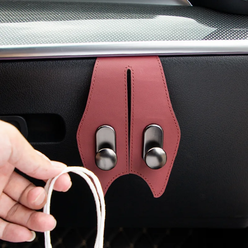 

Concealable Car Adhesive Hook Universal Multifunctional Car Storage Hook Leather Self-adhesive Car Co-pilot Glove Box Hooks