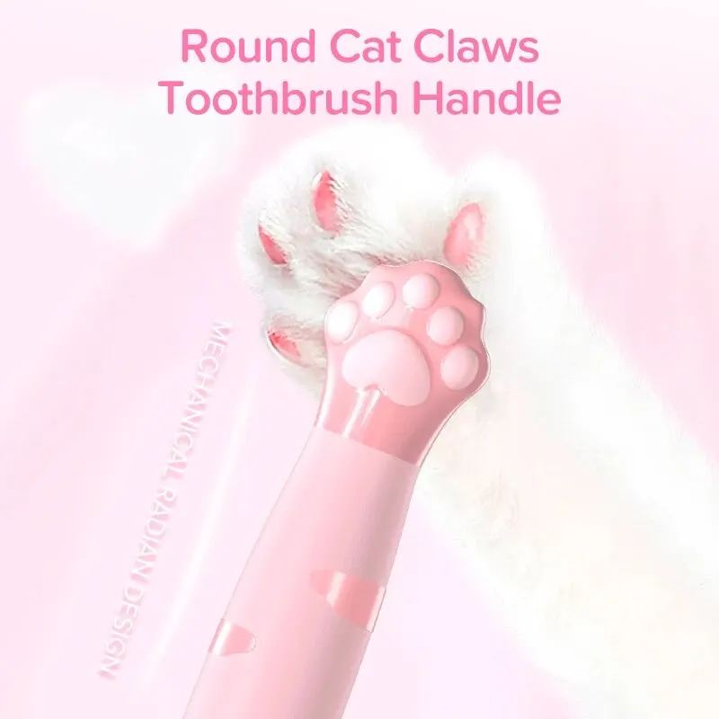 4PCS Cartoon Cute Cat Claw Shaped Children\'s Soft Bristled Toothbrush Suitable For Cleaning The Oral Cavity For Ages 2-12