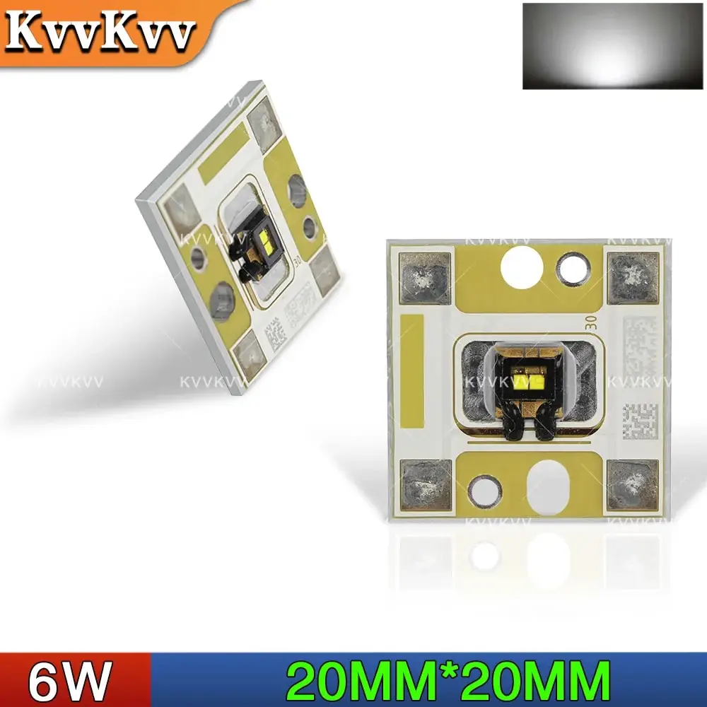 1PCS 6W 5050 LED Chip 20mm 6000K White Light Lamp Bead for DIY Flashlights Car Lighting Repair 6V High Brightness SMD LED
