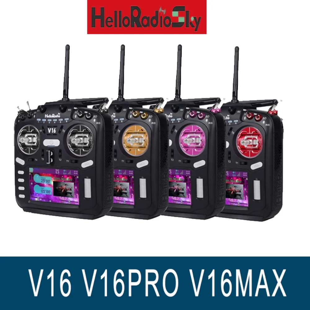 

HelloRadio V16 PRO MAX Пульт дистанционного управления ELRS-передатчик Поддержка левой руки EDGETX OPENTX Высокочастотная головка Сенсорный экран TX16S
