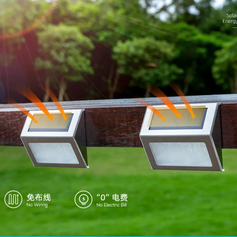 Luces LED de exterior alimentadas por energía Solar, lámpara de pared de jardín impermeable para valla, cubierta, escalera, decoración, 3LED