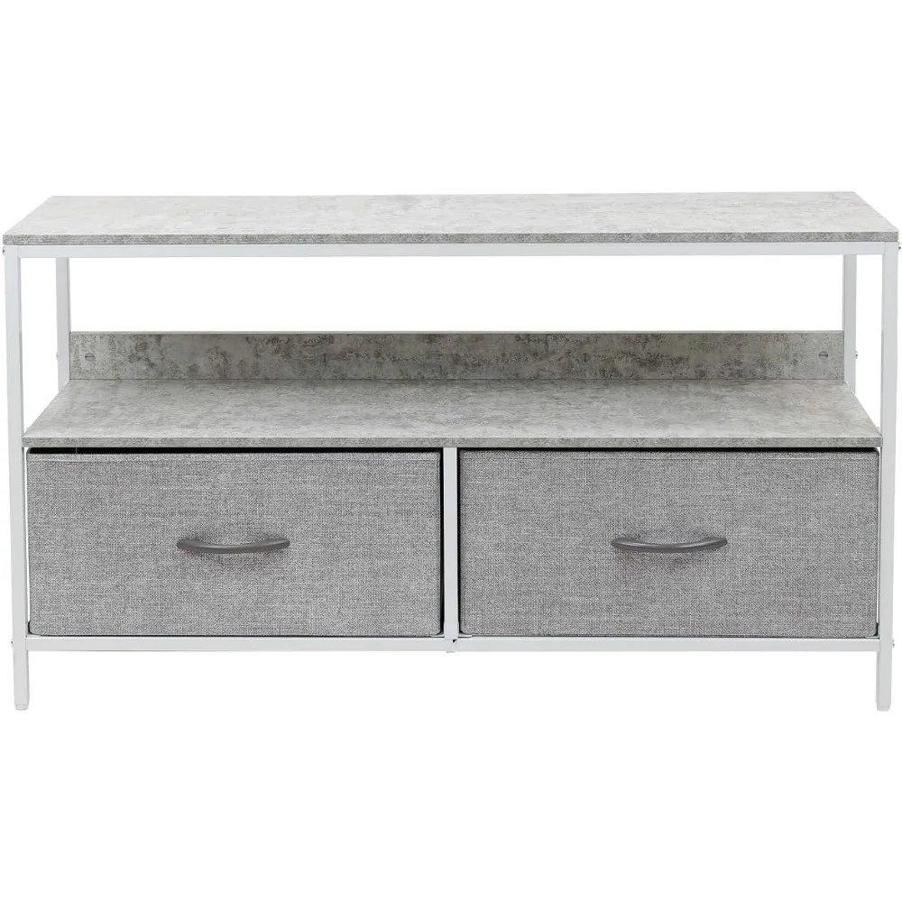 خزانة حامل تلفزيون مع درجين - خزانة تخزين للتلفزيون - غرفة النوم، غرفة المعيشة، الخزانة، أثاث النوم #4