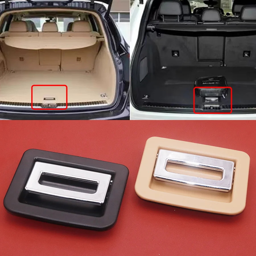 1Pc Beige/ Black Car Spare Tire Trunk Floor Handle Cover Fit For Porsche Cayenne 2011-2017 958551115004H0 958551115001E0