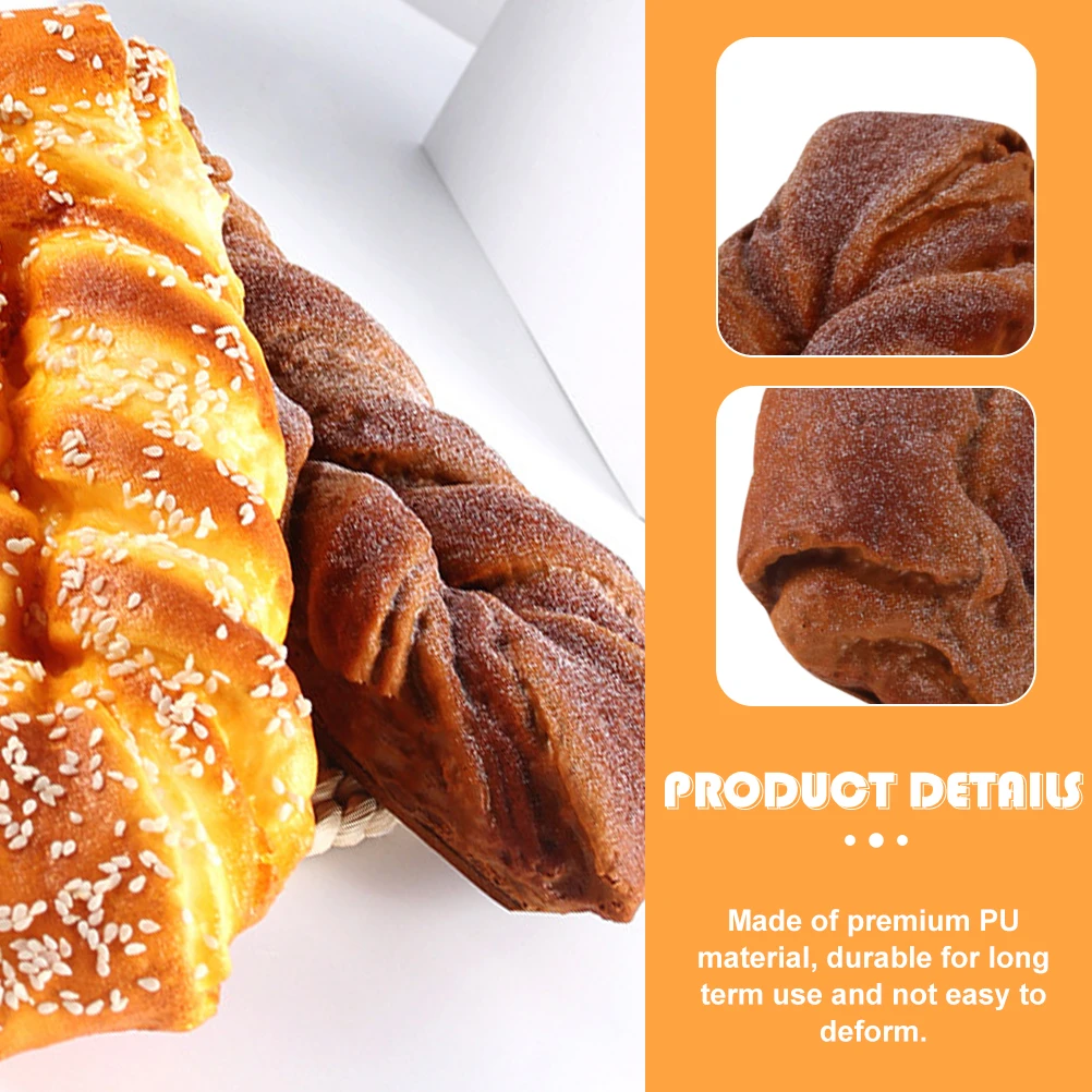 Simuliertes Brot, künstliches PU-Modell, Dekor, lebensechtes gefälschtes Nament, langlebig, realistische Form, ideal für Bildungsspiele