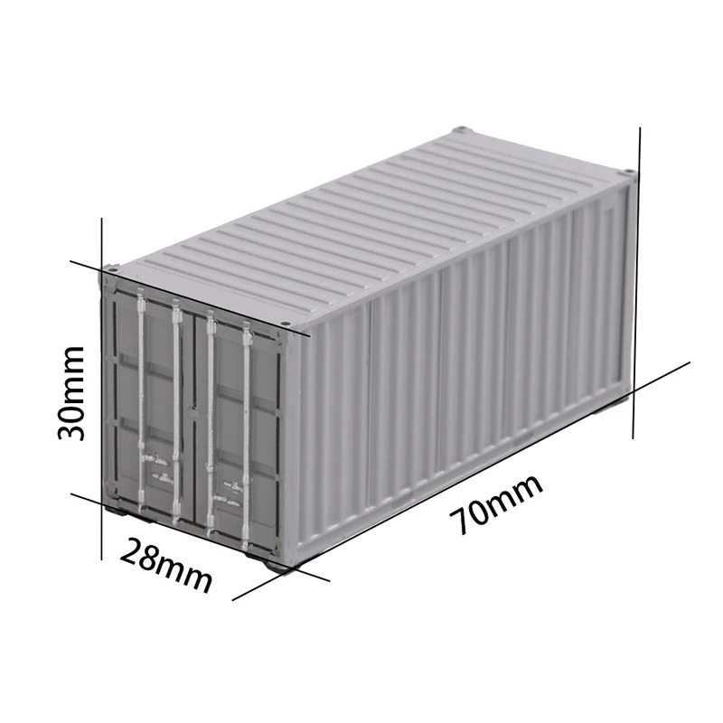 1:87 Scale Container Model 20 Feet Freight Car For Train Railway Scene Layout Diorama Accessories