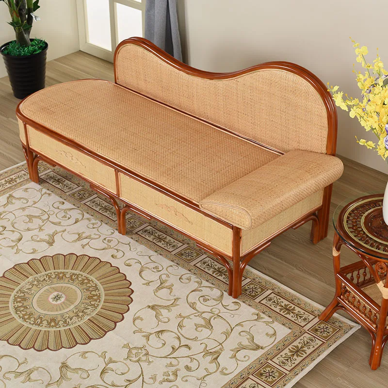 Wohnzimmer, Rattan, Sofa, Chaiselongue, Nickerchenbett-Liegestuhl