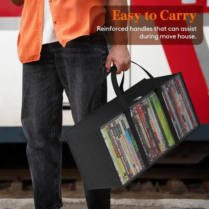 .Hot Sale-Transparent Non Woven Storage Bag Multifunctional Organizer For DVD Comic Book Collection Office Daily Use Gift view 5
