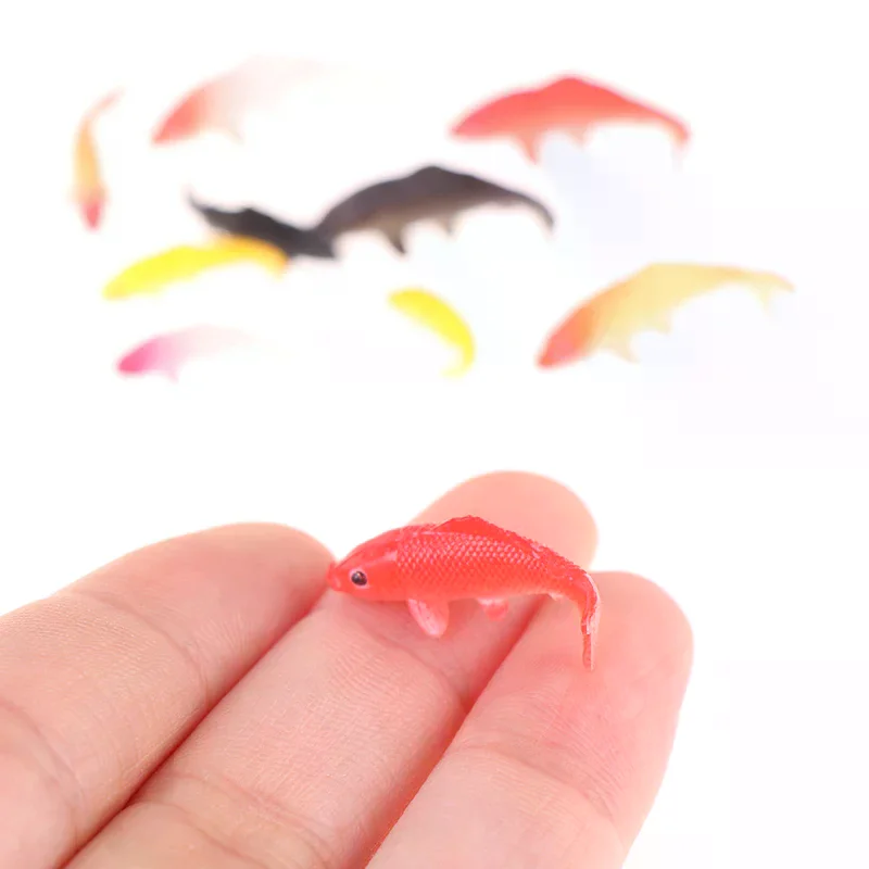 5 stks Poppenhuis Miniatuur Model Vis Karper Simulatie Dieren Voor Kinderen Speelgoed DIY Decoratieve Goudvis Beeldjes Home Decor Ornament