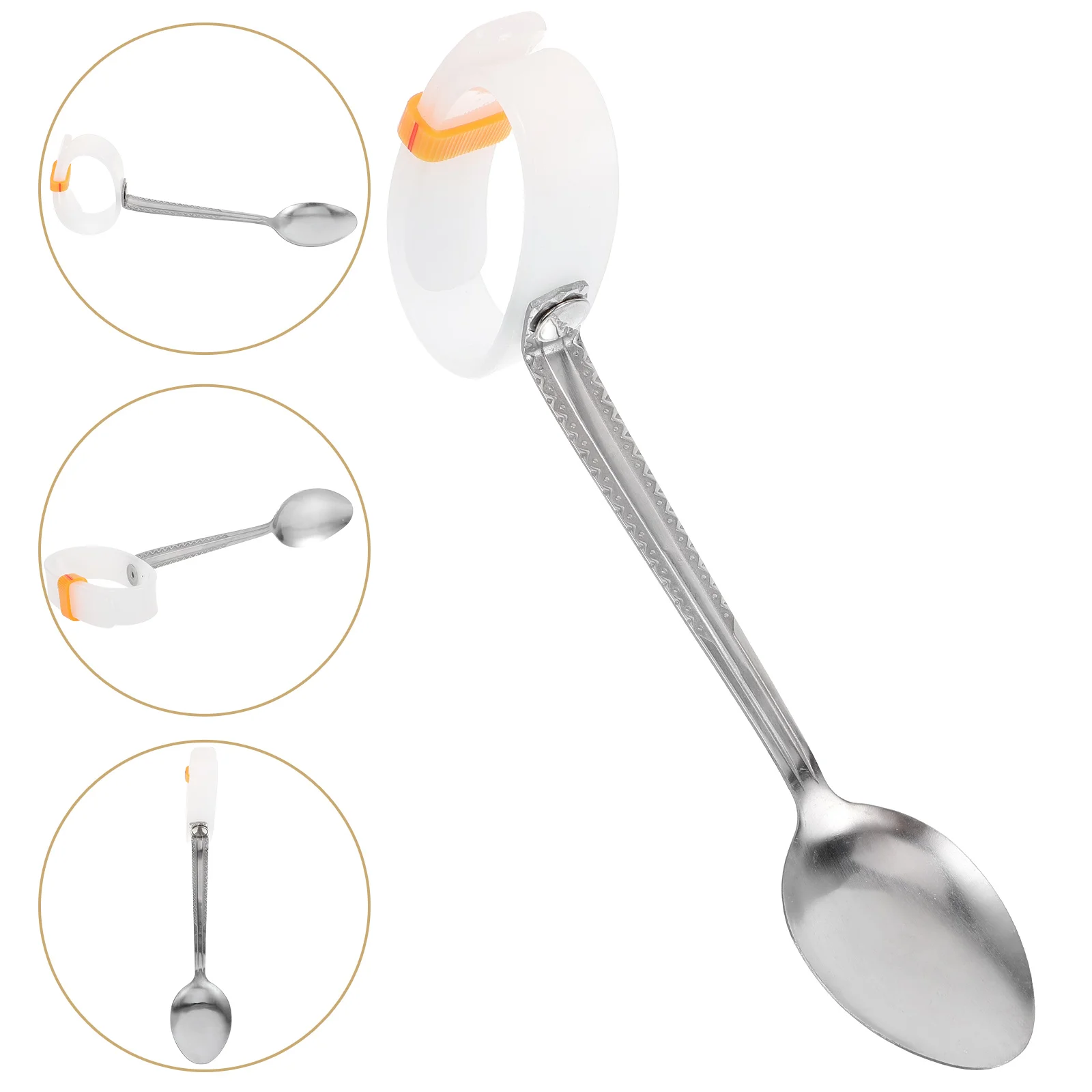 

Нескользящая адаптивная посуда для пожилых людей, ложка из нержавеющей стали, встроенная для взрослых людей с ограниченными возможностями