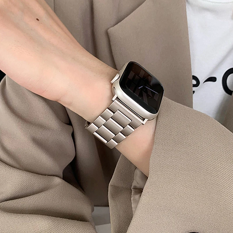 Starlight Bracelet for Apple Watch Band Ultra 49mm 45mm 44mm 42mm Stainless Steel Strap for iWatch 9 SE 8 7 6 5 3 41mm 40mm
