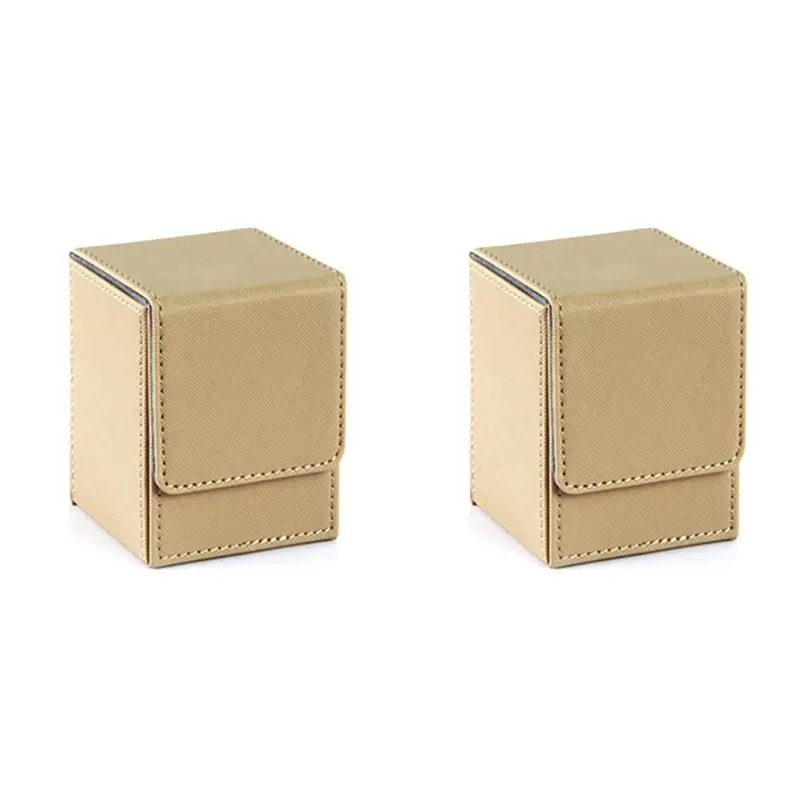

Коробка для карт B44C 2X, для карт в протекторах, для игр Yugioh MTG, на 100+ карт, цвет песок