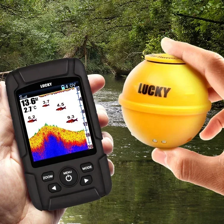 Handheld Fish Finder Portable Fishing Kayak Fishfinder Fish Depth Finder Fishing Gear with Sonar Transducer and LCD Display Hot