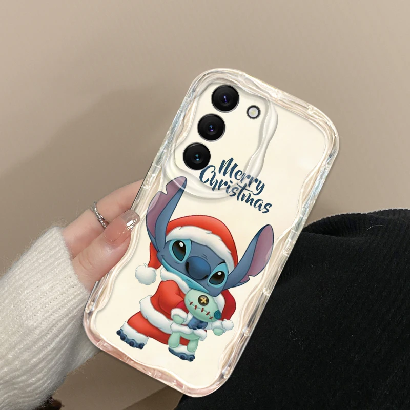 Christmas Stitch Cute For Samsung S24 S23 S21 S20 Ultra Plus FE A73 A72 A71 A51 A31 A05S A05 A04 5G Wave Oil Soft Phone Case