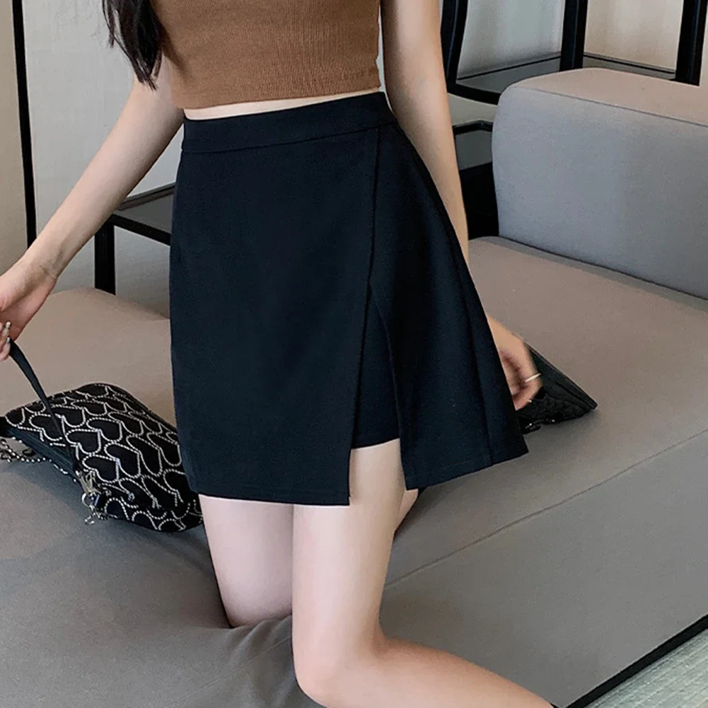 Women High Waist Mini Split Skirts Summer Fashion Slim Female Mini Suit Skirts