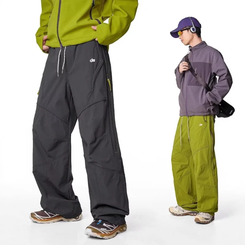 Outdoor-Hose mit hoher Taille für Herren, lockere Softshell-Cargohose, wasserdicht, winddicht, atmungsaktiv, zum Wandern, Klettern, Camping, Freizeit-Jogginghose