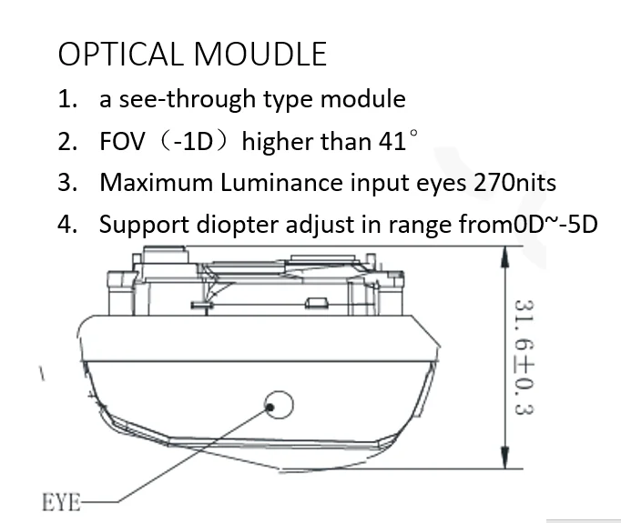 TDO عين واحدة حمام الطيور أحادي العين حوض الطيور الحل البصري مع 0.49 بوصة 1920*1080 Microoled عرض AR وحدة بصرية #3