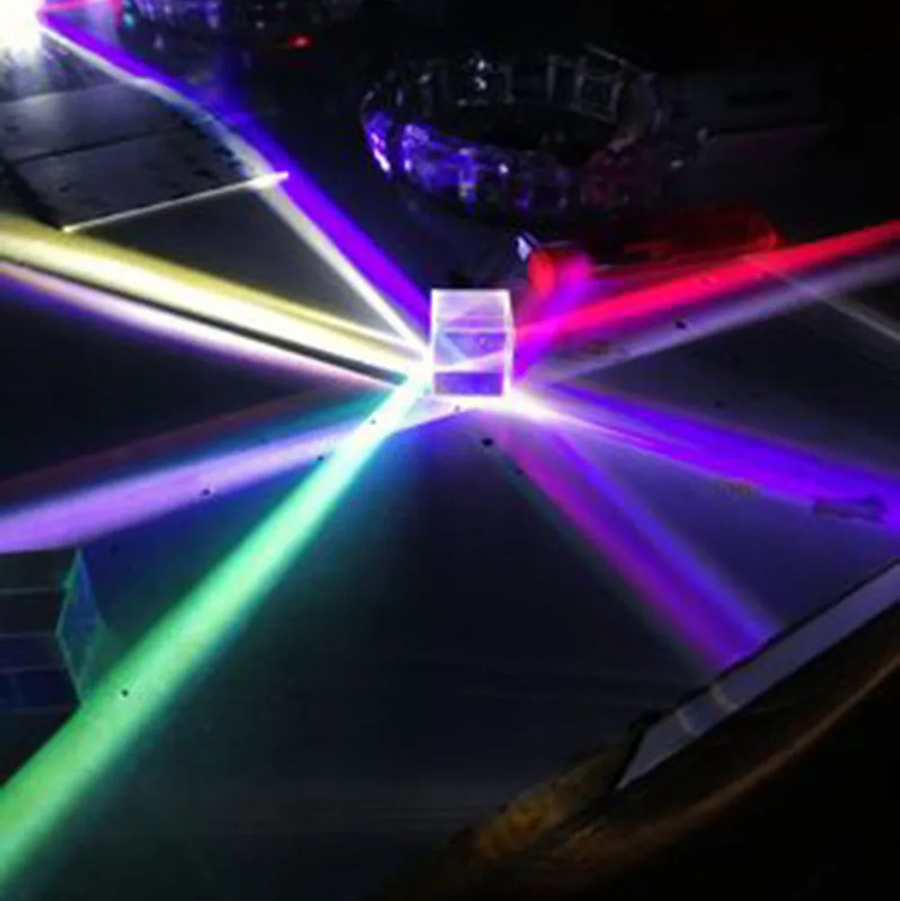 Glass Cube 10mm Dichroic Prism X-Cube Prisms for Photographic Beam Splitting Photography Accessories Decorate Gifts Cute Light