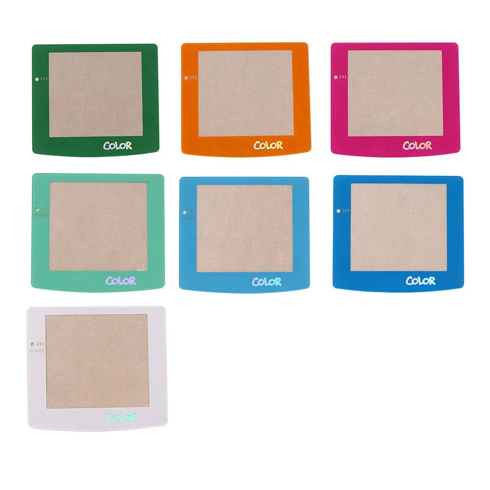 7 Colors Optional Glowing Glass Lens Screen Protector With Flash Letters For GBC Q5 Screen